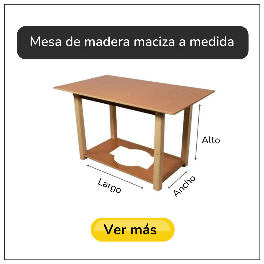 mesa de madera a medida